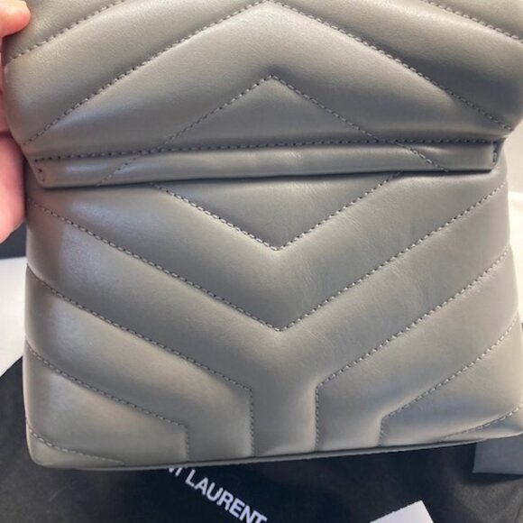 YSL Lou Lou Toy Flap Bag Matelasse calfskin, Color:1229 Grey Khaki  Brand New - Picture 2 of 10